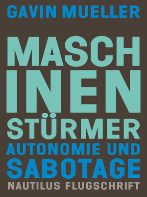 cover image of Maschinenstürmer